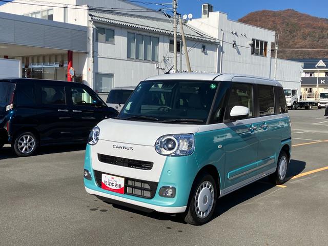 ムーヴキャンバス ストライプスＧターボ　４ＷＤ　純正ナビ　パノラマモニター　１オーナー　４ＷＤ　スマートキー　エアバッグ　ターボ　ＡＢＳ　キーフリー　両電動スライドドア　パワーウィンドウ　オートエアコン（19枚目）