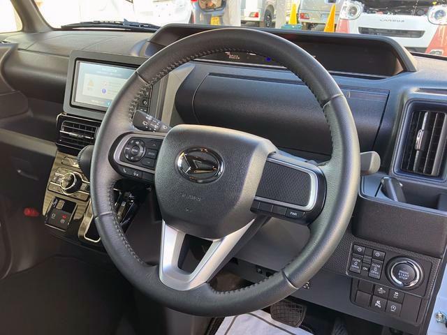 タント カスタムＲＳ　純正ナビゲーション　バックモニター　スマートアシスト・ＬＥＤヘッドライト・１５インチアルミホイール・両側パワースライドドア・ＵＳＢソケット・運転席助手席シートヒーター・レザー調Ｘフルファブリックシート・本革巻ステアリングホイール（9枚目）