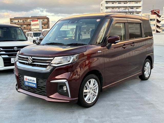 ソリオ ＨＹＢＲＩＤ　ＭＺ　全方位モニタ付きナビ搭載♪　ＥＴＣ車載器　前後ドライブレコーダー　後席両側電動スライドドア　プッシュスタート　オートライト　シートヒーター　オートエアコン　スズキセーフティーサポート　衝突被害軽減システム　盗難防止システム（3枚目）