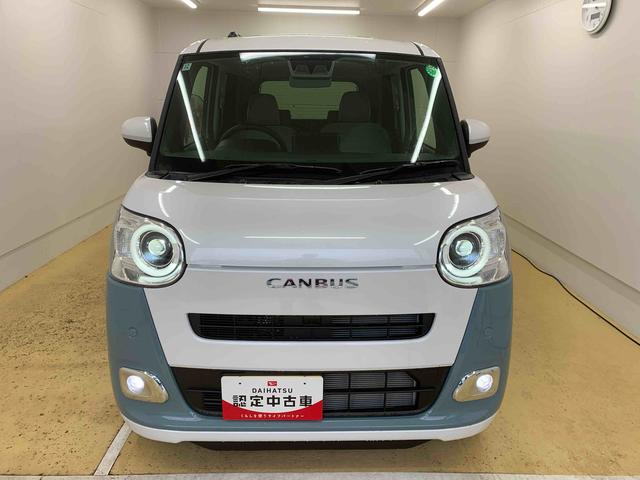 ムーヴキャンバス ストライプスＧ　まごころ保証１年付き　記録簿　取扱説明書　オートマチックハイビーム　衝突被害軽減システム　スマートキー　レーンアシスト　エアバッグ　エアコン　パワーステアリング　パワーウィンドウ　ＡＢＳ（55枚目）