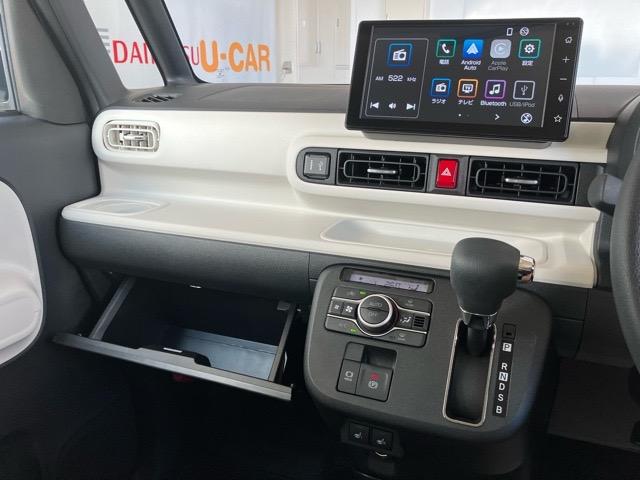 ムーヴキャンバス ストライプスGターボ 両側電動スライドドア・ディスプレイオーディオ・バックモニター・プッシュボタンスタート・ステアリングスイッチ・オートエアコン・キーフリー・ベンチシート・シートヒーター・コーナーセンサー・パワーウィンドウ(12枚目)