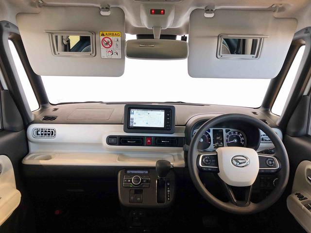 ムーヴキャンバス ストライプスＧターボ　２ＷＤ　ターボ　　両側電動スライドドア　オートライト　衝突被害軽減システム　横滑り防止機能　プッシュスタート　スマートキー　オートエアコン　電動格納ドアミラー　アイドリングストップ　ＡＢＳ　新品ナビ（17枚目）