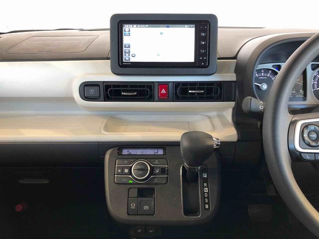 ムーヴキャンバス ストライプスＧターボ　２ＷＤ　ターボ　　両側電動スライドドア　オートライト　衝突被害軽減システム　横滑り防止機能　プッシュスタート　スマートキー　オートエアコン　電動格納ドアミラー　アイドリングストップ　ＡＢＳ　新品ナビ（18枚目）