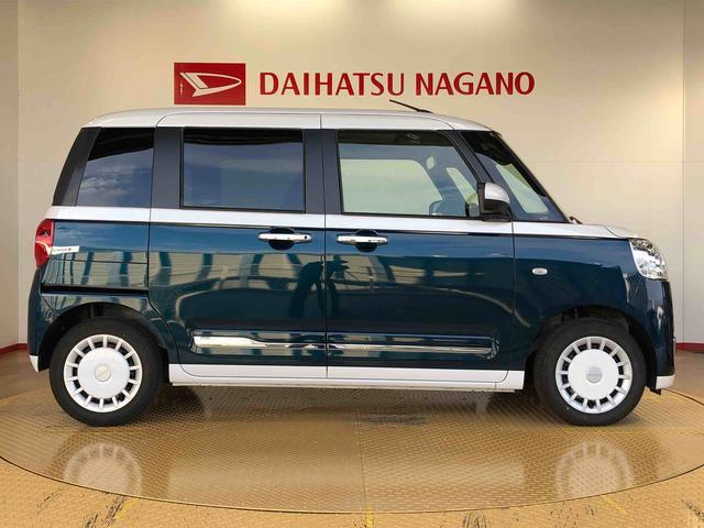 ムーヴキャンバス ストライプスＧターボ　２ＷＤ　ターボ　両側電動スライドドア　オートライト　衝突被害軽減システム　横滑り防止機能　プッシュスタート　スマートキー　オートエアコン　電動格納ドアミラー　アイドリングストップ　ＡＢＳ（6枚目）