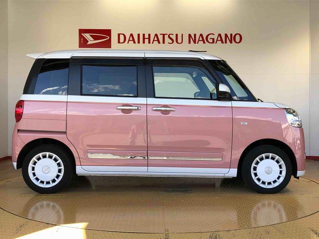 ムーヴキャンバス ストライプスＧ　２ＷＤ　両側電動スライドドア　オートライト　衝突被害軽減システム　横滑り防止機能　プッシュスタート　スマートキー　オートエアコン　電動格納ドアミラー　アイドリングストップ　ＡＢＳ（6枚目）