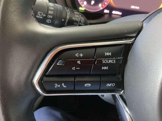 ハンドル左部で音量操作やハンズフリーでの電話操作が可能です。