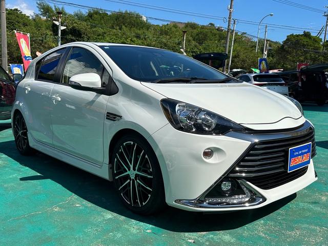 アクア Ｇ　Ｇ’ｓ　ＴＥＩＮ車高調キット／社外ブラポリ１７アルミ／レグノＧＲＸ３／ナビＴＶフルセグ／バックカメラ／Ｂｌｕｅｔｏｏｔｈ／ＬＥＤライト＆フォグ／衝突軽減装置／車線逸脱警報／オートハイビーム／スマートキー２