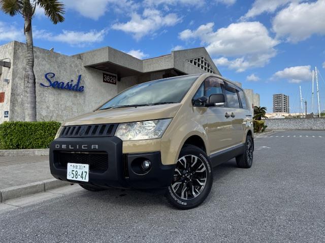 デリカD:5 G ナビパッケージ 1オーナー 4WD 社外サンドベージュオールペン 18インチアルミ バンパープロテクター ヨコハマジオランダーATタイヤ パワースライドドア 純正HDDナビF.S.Rカメラ フリップダウンモニター(2枚目)