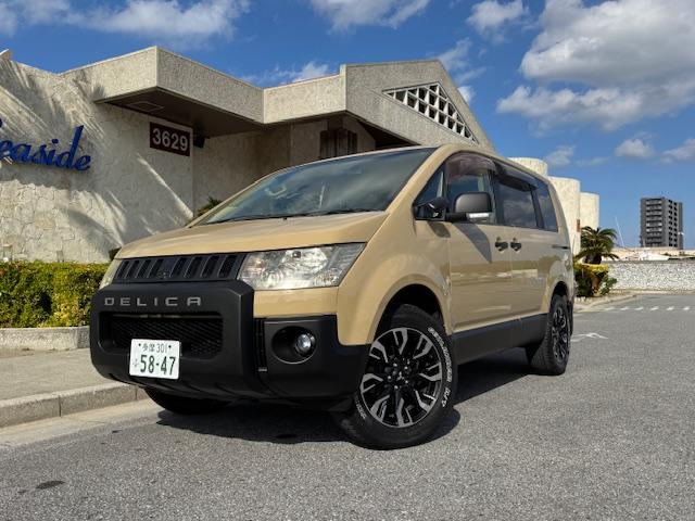 デリカD:5 G ナビパッケージ 1オーナー 4WD 社外サンドベージュオールペン 18インチアルミ バンパープロテクター ヨコハマジオランダーATタイヤ パワースライドドア 純正HDDナビF.S.Rカメラ フリップダウンモニター(4枚目)