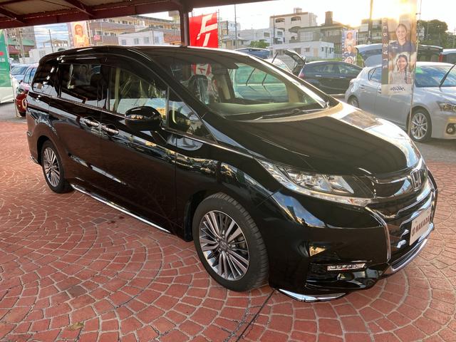 オデッセイ アブソルート・ホンダセンシング　８人乗り　ナビ　フルセグＴＶ　バックカメラ　衝突軽減ブレーキ　ＥＴＣ　両側パワースライドドア　ハーフレザーシート　運転席パワーシート　キープッシュスタート　アルミホイール　キーフリー　オートクルーズ（3枚目）