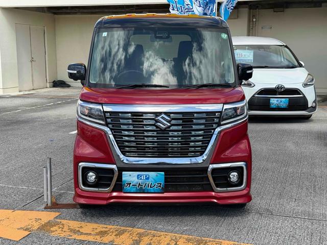 スペーシアカスタム ハイブリッドXS ETC 両側電動スライドドア TV クリアランスソナー レーンアシスト 衝突被害軽減システム オートライト スマートキー アイドリングストップ 電動格納ミラー シートヒーター ベンチシート CVT(3枚目)