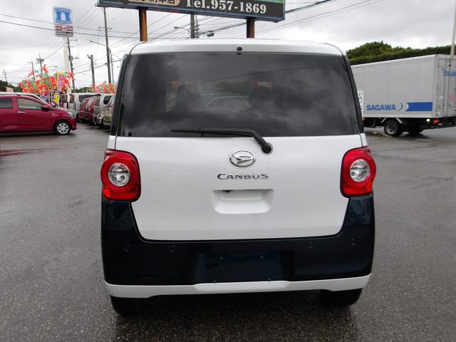 ムーヴキャンバス ストライプスＧ　衝突被害軽減ブレーキ　アイドリングストップ　白線逸脱警報　コーナーセンサー　誤発進抑制　横滑り防止装置　両側パワースライドドア　スマートキー　盗難防止装置　地デジ　ナビ　ＤＶＤ　ＳＤ　ＨＤＭＩ　ＥＴＣ（3枚目）