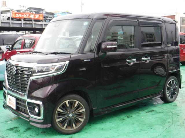 スペーシアカスタム ハイブリッドXS ワンオーナー・整備記録・プッシュスタート・マイルドHYBRID・左右パワースライドドア・フルセグTVナビ・Bluetoothオーディオ・スズキドライブレコーダー・レザー調シートカバー(4枚目)