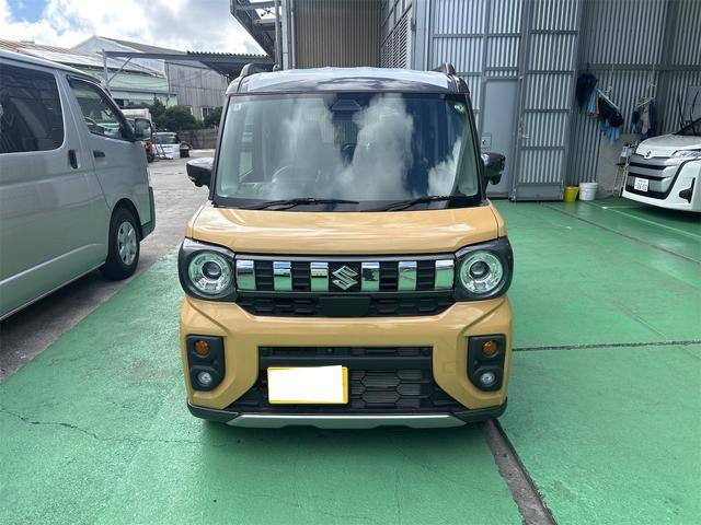 スペーシアギア ハイブリッドＸＺ　届出済未使用車／９型ナビ／全方位カメラ／両側電動パワスラ／サーキュレーター／セーフティーサポート／電動パーキング／レーダークルーズ／シートヒーター／純正アルミ／オートエアコン／ＬＥＤヘッドライト