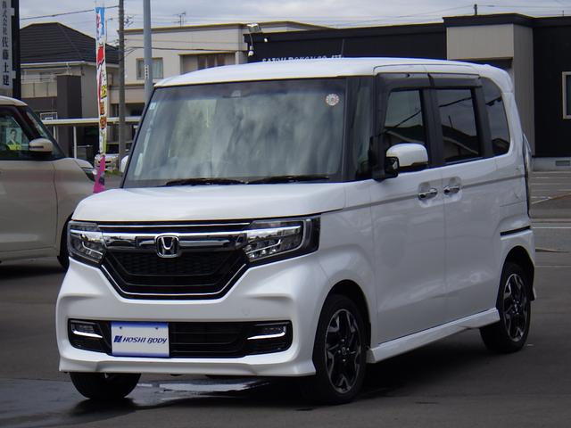 N-BOXカスタム G・Lターボホンダセンシング LKAS サイドカーテンエアバック Bモニター LEDライト VSA キーレスエントリー スマキー フルオートエアコン パワステ 前席シートヒーター フルフラット 4WD車 サイドカメラ ETC(3枚目)