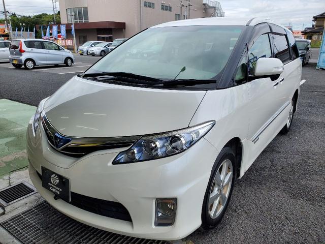 エスティマハイブリッド Ｘ　両側電動スライド　キーレス　フルセグ　ナビ＆ＴＶ　１７アルミホイール　乗車定員８人　エアバッグ　オートマ　フル装備　助手席エアバッグ　ＨＩＤヘッドライト　ＥＴＣ　バックカメラ　スマートキー（2枚目）