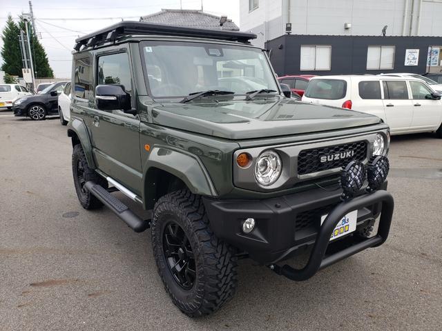 ジムニー XC 登録済未使用車 ジーアイギアオフロード ブルバー LEDオフロード サイドステップ ワイドオーバーフェンダー リアラダー ルーフラック スペアタイヤハードカバー 3インチリフトアップキット(6枚目)