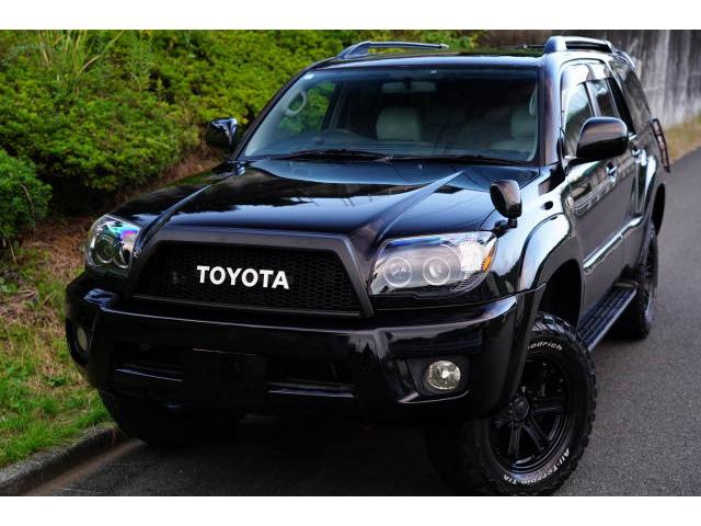 ハイラックスサーフ SSR-Xリミテッド 新品ブラックアウトヘッドライト 新品TOYOTAグリル 2インチリフトアップ 左右2本出しマフラー テールガード 17インチAW BFGoodrich 新品ハンドル(コンビ)(2枚目)