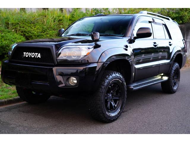 ハイラックスサーフ SSR-Xリミテッド 新品ブラックアウトヘッドライト 新品TOYOTAグリル 2インチリフトアップ 左右2本出しマフラー テールガード 17インチAW BFGoodrich 新品ハンドル(コンビ)(18枚目)