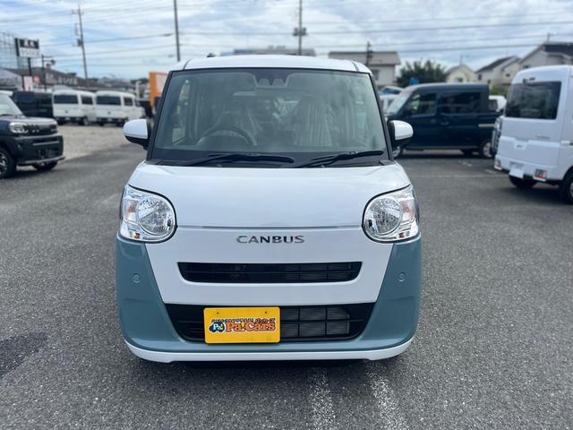 ムーヴキャンバス ストライプスＸ　届出済未使用車　禁煙車　衝突被害軽減ブレーキ　コーナーセンサ　衝突安全ボディ　ＥＳＣ　エアコン　盗難防止システム　ベンチシート　レーンアシスト　パワーステアリング　パワーウィンドウ　ＡＢＳ　エアバック（7枚目）