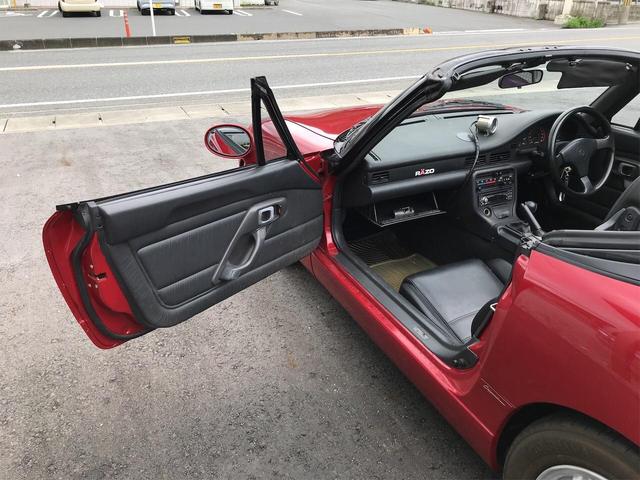 5MT CDオーディオ エアコン パワーウインドウ 2名乗り オープンカー アブレイズレッドパール2 全塗装済み AC新品修理済み 車検整備付(17枚目)