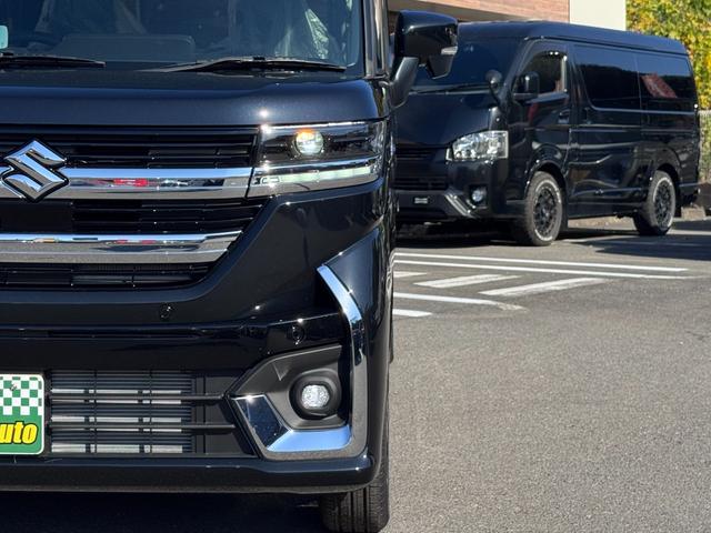 スペーシアカスタム ハイブリッドXS 届出済未使用車 衝突軽減ブレーキ 両側パワースライドドア LEDライト ハーフレザーシート シートヒーター オットマン ヘッドアップディスプレイ アダプティブクルーズコントロール(4枚目)