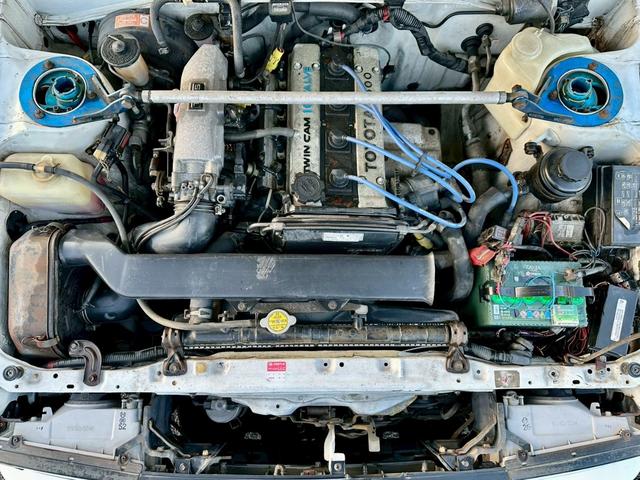 カローラレビン GT ハイテックツートン外装補修済/フロント車高調/リアローダウンサス&社外ショック/調整式ラテラル/5ZIGENマフラー/CUSUCOタワーバー/NARDI36.5φ/フォートラン14アルミ/純正バイザー(22枚目)