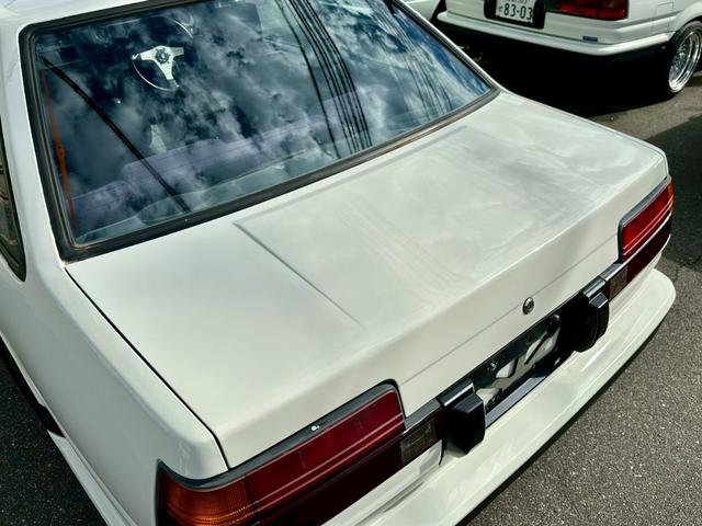 カローラレビン GT ハイテックツートン外装補修済/フロント車高調/リアローダウンサス&社外ショック/調整式ラテラル/5ZIGENマフラー/CUSUCOタワーバー/NARDI36.5φ/フォートラン14アルミ/純正バイザー(35枚目)