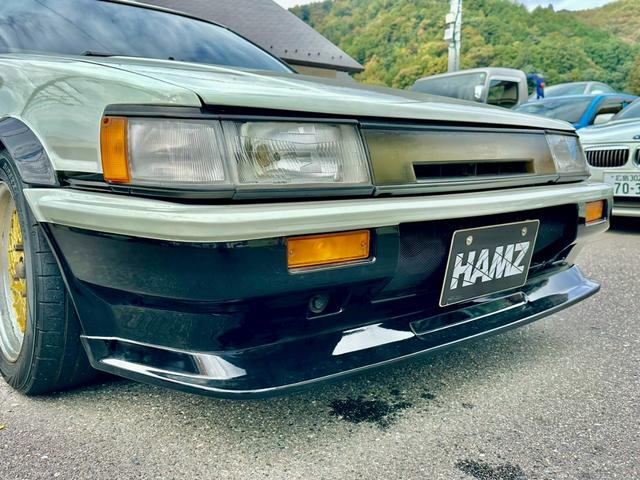 カローラレビン GTV VolkRacing15インチメッシュAW/社外FRPバンパースポイラー/フロント車高調リアダウンサス&ショック/調整式ラテラルロッド/フロント・リアストラットタワーバー/F・Rフェンダー叩き出し加工(12枚目)