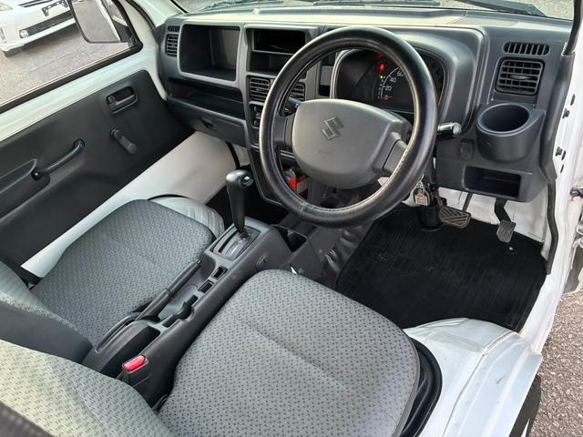 キャリイトラック 頑丈ダンプ 4WD 土砂禁ダンプ パネル型鳥居 下開リアゲート 荷台内寸:長さ190cm幅138cm アオリ高さ31cm マレル式 三方開 フォグランプ 社外12インチAW オートマ パワステ エアコン ABS(41枚目)