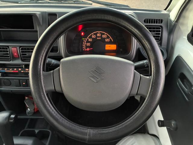 キャリイトラック 頑丈ダンプ 4WD 土砂禁ダンプ パネル型鳥居 下開リアゲート 荷台内寸:長さ190cm幅138cm アオリ高さ31cm マレル式 三方開 フォグランプ 社外12インチAW オートマ パワステ エアコン ABS(51枚目)