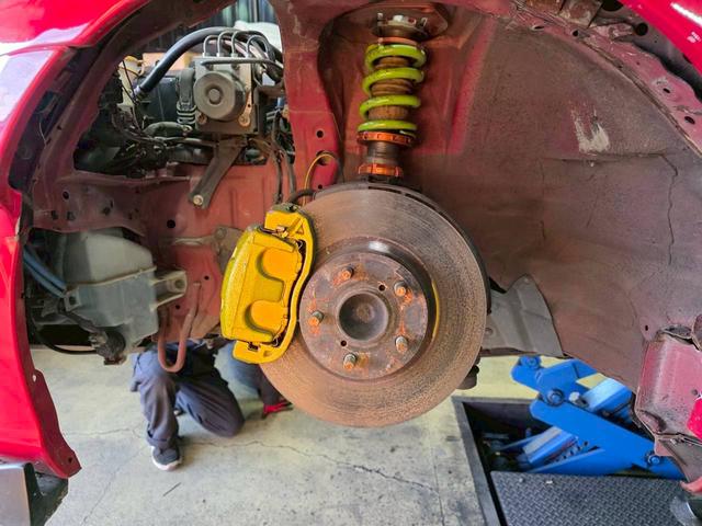 ８６ Ｇ　ロケットバニー前後ワイドフェンダー公認済み　ロケットバニーダックテール　ＷＯＲＫエモーション１８インチＡＷ　Ｓｔａｇｅ２１フロントリップ　ＴＲＤリヤハーフスポイラー　３２６車高調　風間オートロアアーム（49枚目）