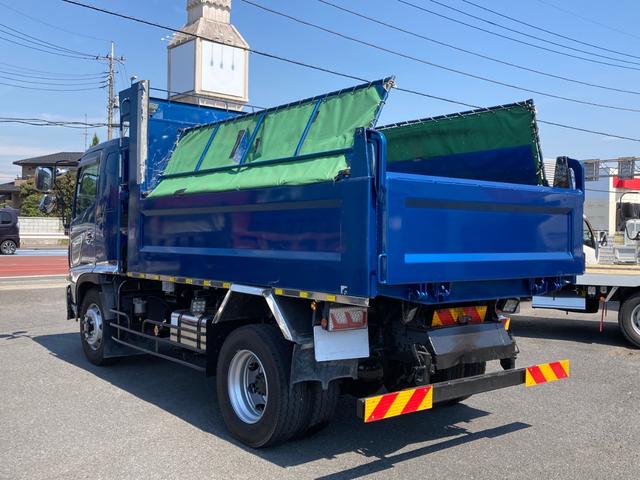 ヒノレンジャー 日野 増トン 一方開ダンプ 最大積載7600kg 新明和製一方開ダンプ H29年7月製 クイック自動シート リア丸ピン加工 可倒式バンパー 6MT(4枚目)