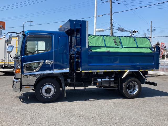 ヒノレンジャー 日野 増トン 一方開ダンプ 最大積載7600kg 新明和製一方開ダンプ H29年7月製 クイック自動シート リア丸ピン加工 可倒式バンパー 6MT(7枚目)