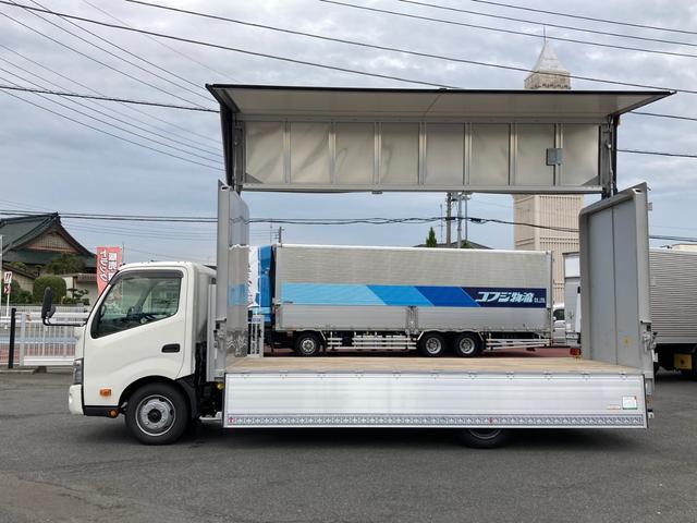 デュトロ 日野 小型 アルミウイング 最大積載3450kg 日本フルハーフ製アルミウイング R6年7月製 ワイド超ロングボディー ラッシングレール1段 セイコーラック2個 引き出しフック6個 最大積載量3450kg 未稼働車(5枚目)