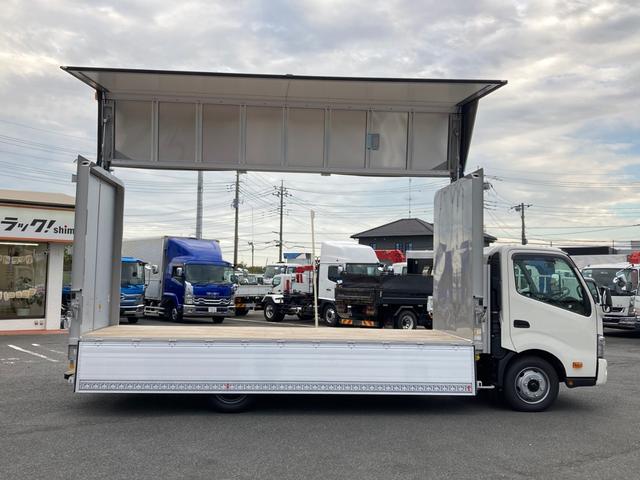 デュトロ 日野 小型 アルミウイング 最大積載3450kg 日本フルハーフ製アルミウイング R6年7月製 ワイド超ロングボディー ラッシングレール1段 セイコーラック2個 引き出しフック6個 最大積載量3450kg 未稼働車(6枚目)