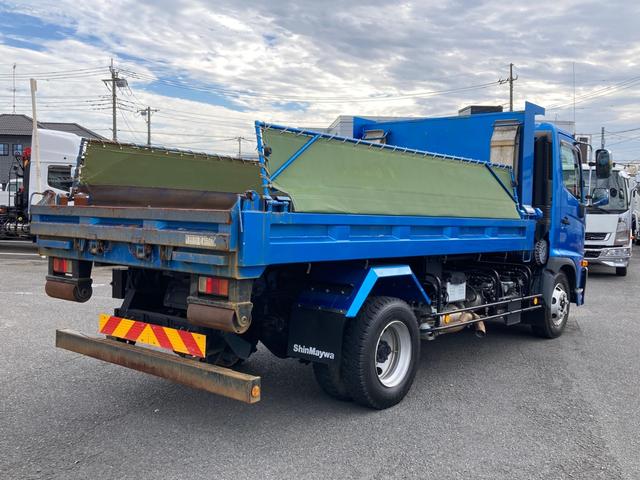 ヒノレンジャー 日野 中型 ローダーダンプ 最大積載2550kg 新明和製ローダーダンプ H31年1月製 クイック自動シート リア丸ピン加工 アルミブリッジ付き 最大積載量2550kg 6MT(3枚目)