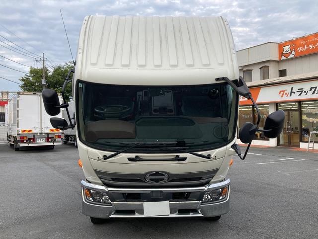 ヒノレンジャー 日野 中型 クレーン付平ボディー 最大積載2500kg タダノ4段(2.93t吊)ZX364HRSA R2年5月製 ラジコン フックイン 警報型 アウトリガー差違い セイコーラック2個 引き出しフック6個 標準ロングボディー(24枚目)