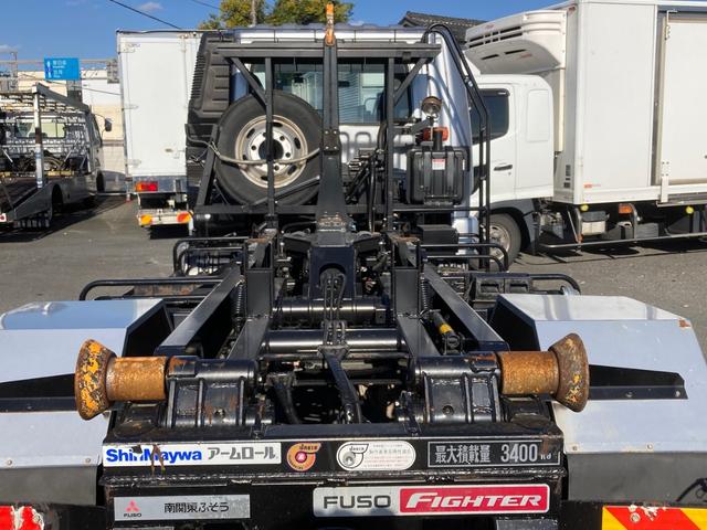 ファイター 三菱ふそう 中型アームロール 最大積載3400kg 新明和製アームロール R1年11月製 ツインホイスト 最大積載量3400kg(8枚目)