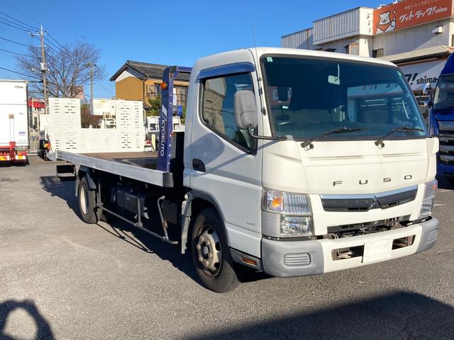 キャンター 三菱ふそう　小型セーフティーローダー　最大積載３３００ｋｇ　極東製セーフティーローダー　フラトップ　Ｈ２９年２月製　ウインチ　手動歩み　床フック１４個　５ＭＴ　車載専用車（2枚目）