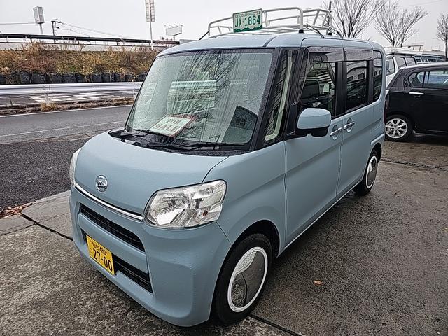 タント X キャンピング仕様 2人乗りバン登録車 世田谷ブルー刷毛塗り全塗装 ルーフキャリア 天井とリアフロア板張り(7枚目)