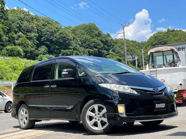 エスティマハイブリッド Ｘ　ＨＶバッテリ－１年保証　　モデリスタエアロ　フルセグＴＶ　ナビ　ＨＩＤ　　Ｂｌｕｅｔｏｏｔｈ接続　盗難防止装置　スマートキー　電動スライド　純正ＡＷ　アダプティブヘッドライト　フォグライト（3枚目）