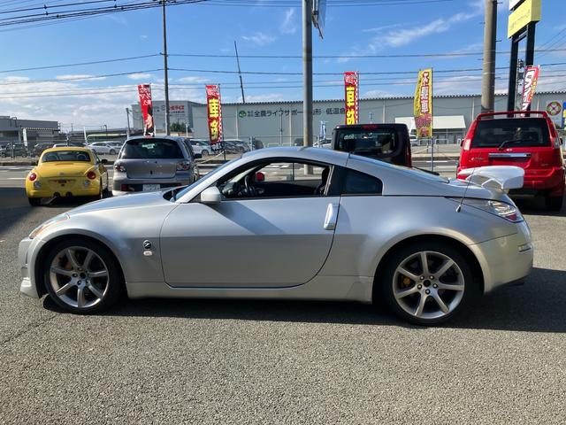 フェアレディZ バージョンST 純正ナビ不良、スカイライン純正アルミホイール、社外フロントバンパー、リヤスポイラー、社外マフラー(5枚目)