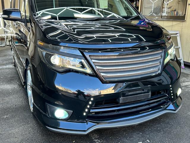 セレナ ハイウェイスター　Ｖセレクション＋セーフティ　ＳＨＶ　ロジャムエアロロジャム４本出しマフラー　フルセグナビＢｌｕｅｔｏｏｔｈバックカメラフリップダウンモニター　両側電動スライドドア　グノーシス１９インチアルミ　セラミックコーティング施工　スマートキー（7枚目）