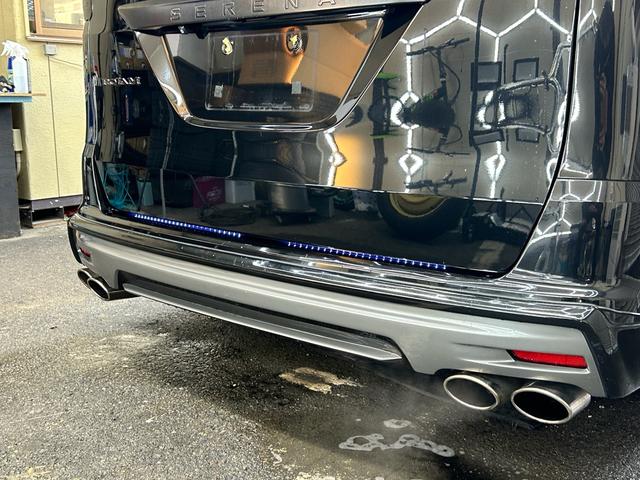 セレナ ハイウェイスター　Ｖセレクション＋セーフティ　ＳＨＶ　ロジャムエアロロジャム４本出しマフラー　フルセグナビＢｌｕｅｔｏｏｔｈバックカメラフリップダウンモニター　両側電動スライドドア　グノーシス１９インチアルミ　セラミックコーティング施工　スマートキー（25枚目）