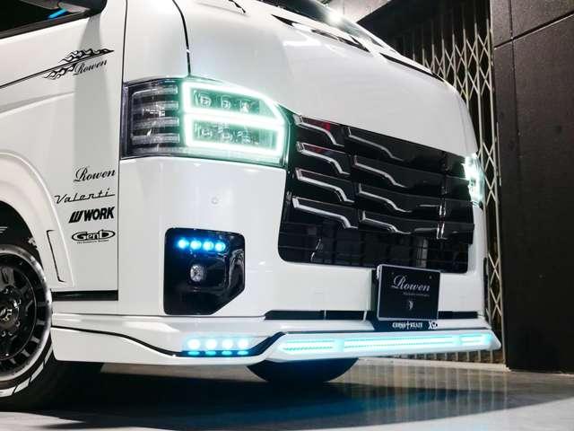 ハイエースバン スーパーGL ダークプライムII ロングボディ ROWENボディKIT 玄武ダウンKIT WORK16AW ファルケンタイヤ 全周囲カメラ Dミラー 全周囲カメラ 追加カスタムオーダー可(4枚目)