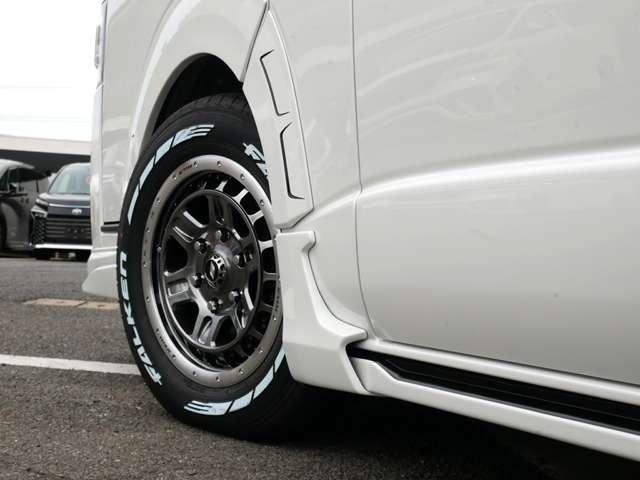 ハイエースバン スーパーGL ダークプライムII ロングボディ ROWENボディKIT 玄武ダウンKIT WORK16AW ファルケンタイヤ 全周囲カメラ Dミラー 全周囲カメラ 追加カスタムオーダー可(6枚目)