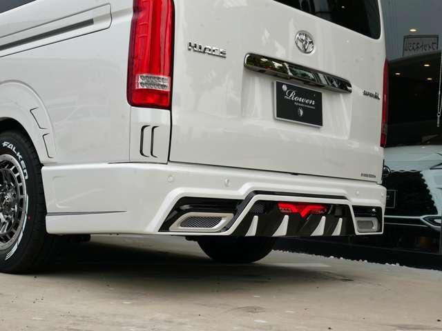 ハイエースバン スーパーGL ダークプライムII ロングボディ ROWENボディKIT 玄武ダウンKIT WORK16AW ファルケンタイヤ 全周囲カメラ Dミラー 全周囲カメラ 追加カスタムオーダー可(15枚目)