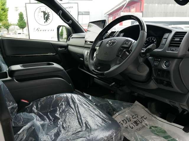 ハイエースバン スーパーGL ダークプライムII ロングボディ ROWENボディKIT 玄武ダウンKIT WORK16AW ファルケンタイヤ 全周囲カメラ Dミラー 全周囲カメラ 追加カスタムオーダー可(25枚目)