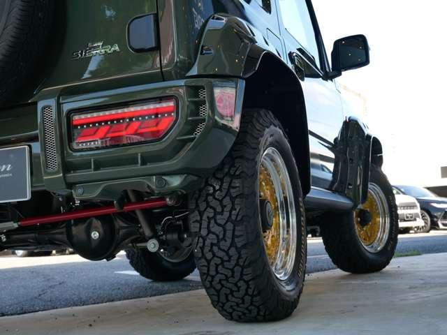 ジムニーシエラ JC Rowenボディキット Rowen3本出しマフラー 1inchリフトUP WORK16inAW ATタイヤ LEDテール 追加カスタムオーダー可(14枚目)